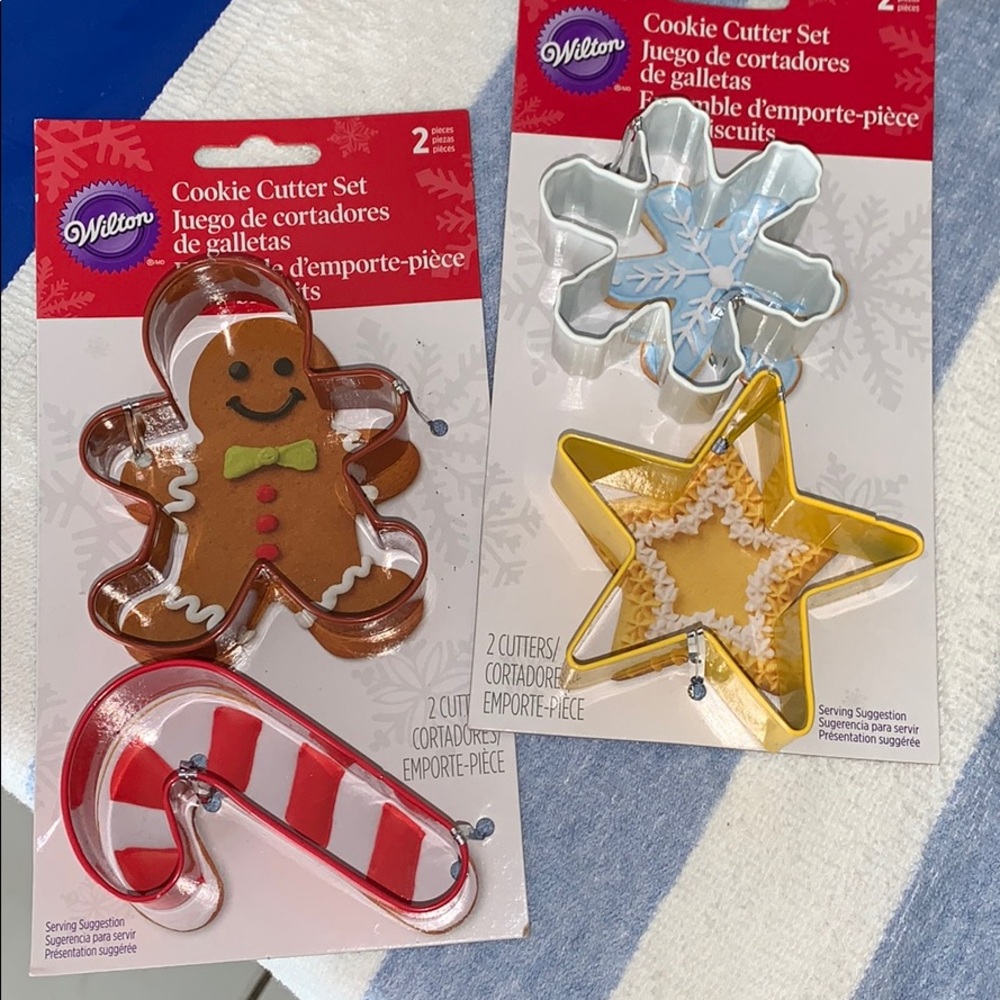 2 sets of  Christmas cookie cutters